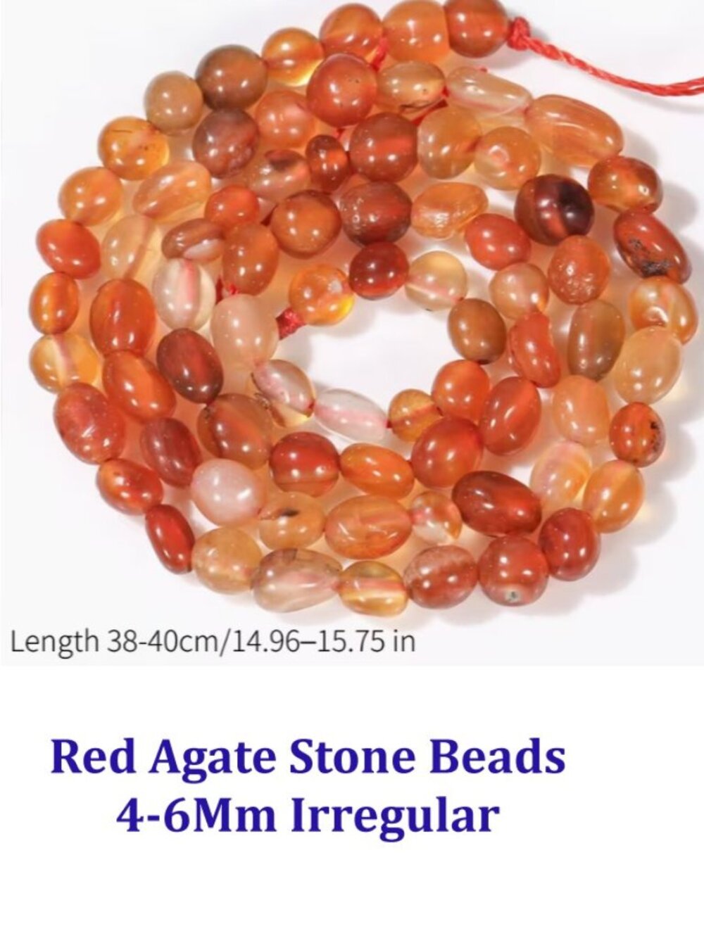 4-6Mm Irregular Red Agate Natural  Stone Beads